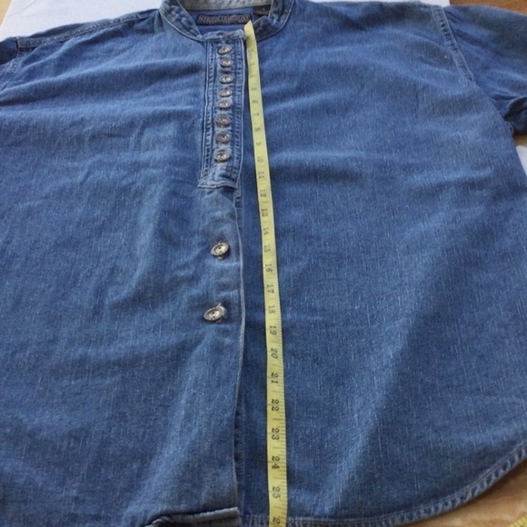 Newton Trading Co.Women Denim shirt size M long sleeves color blue. #268 - Picture 4 of 7
